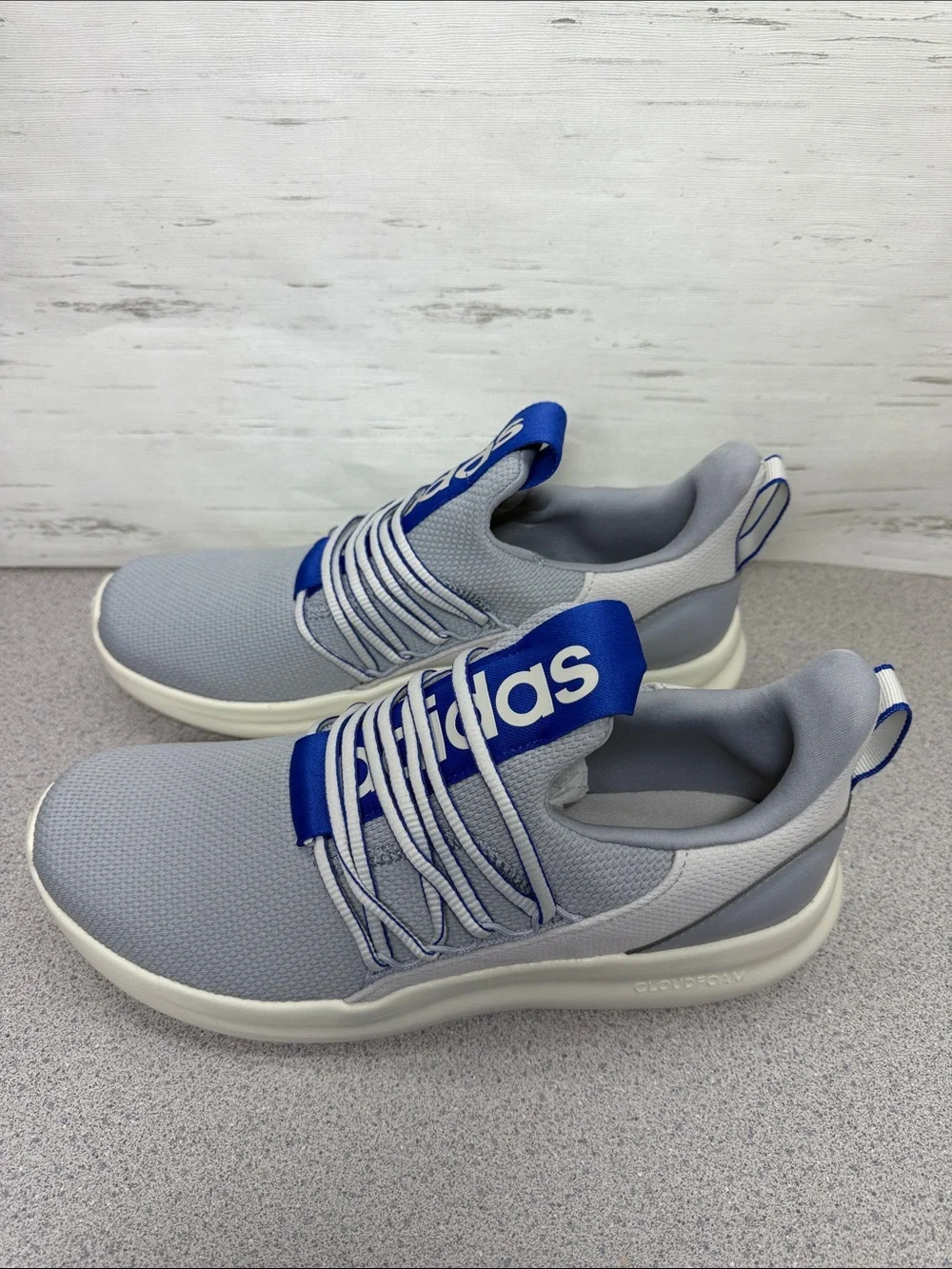 adidas Gray and Royal Blue Men's Knit Sneakers